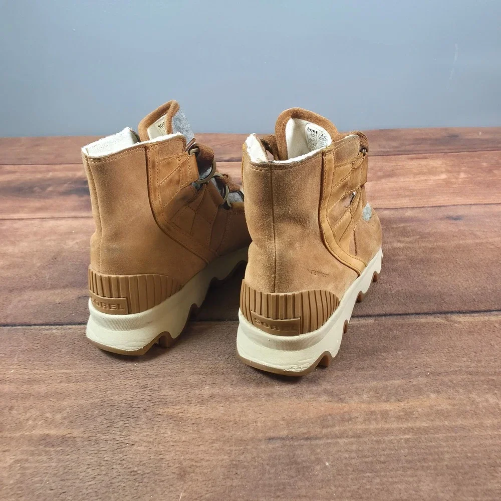 Sorel Kinetic Short Boots Womens 9 Brown Good Waterproof Suede NL3097-224